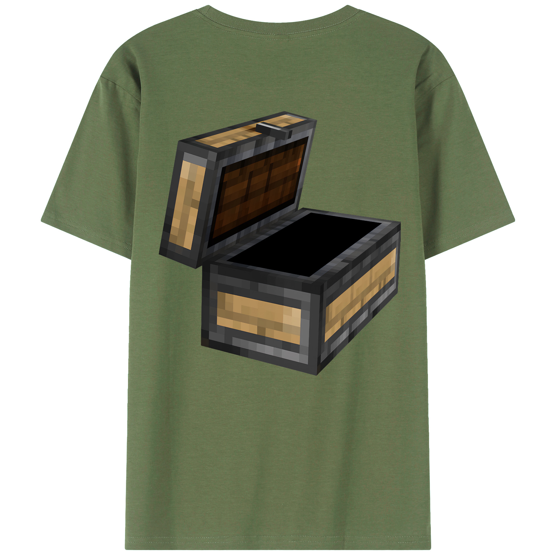 （画像用） マインクラフト ブロックの世界 Minecraft MC Block world 綿100％ メンズ半袖Tシャツ（バックプリント） 通気性